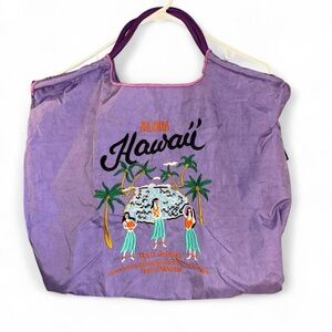 Aloha Hawaii Purple Ball&Chain The Embroidery Ultimate Nylon Tote